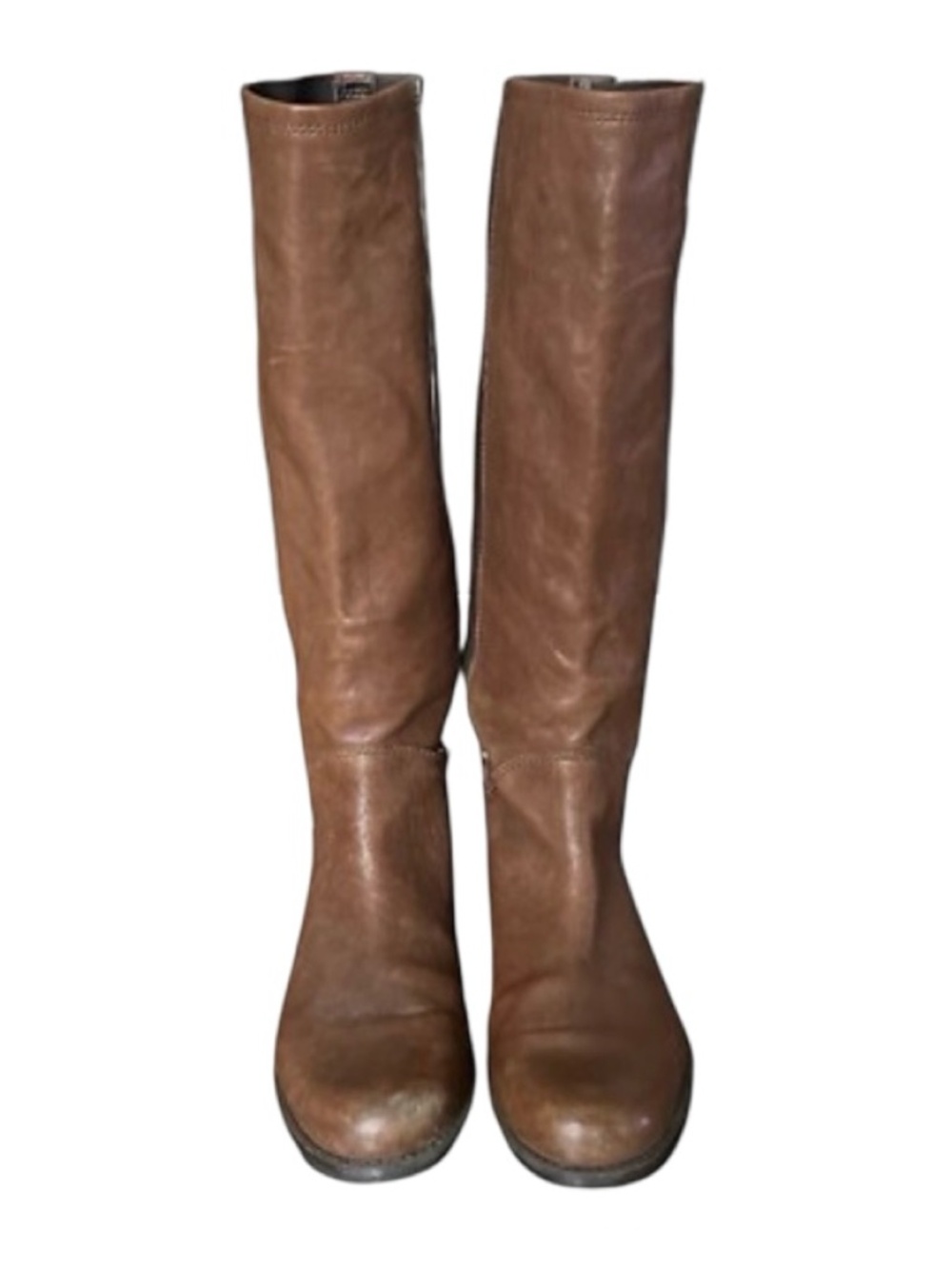 Stuart Weitzman Womens 7 M Brown Leather Stretch Tall Knee High Boots Pull On 7B